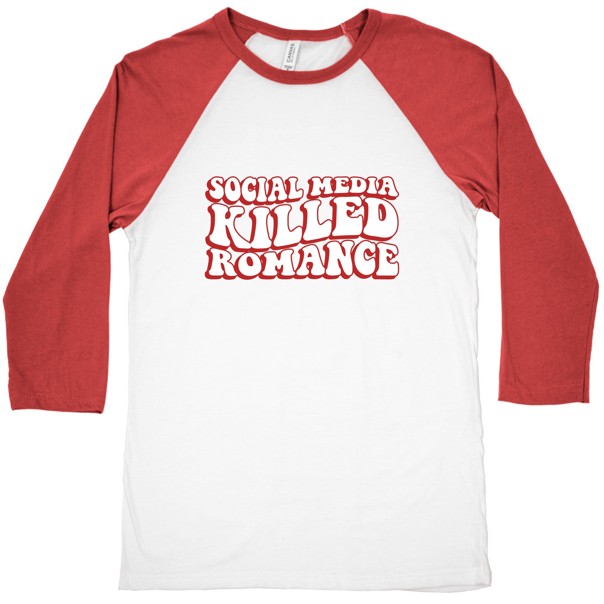 Social Media Killed Romance Baseball Tee